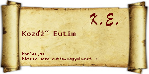 Kozó Eutim névjegykártya